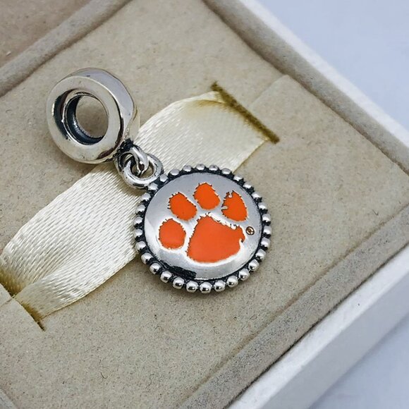 🧜🏾‍♀️🎀Pandora Clemson Tigers Charm S925 Silver with box - Picture 3 of 4